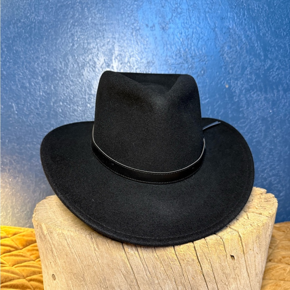 SUNDRY AFTERNOONS Black Wool Felt Hat with Leather Band - Picture 4 of 9